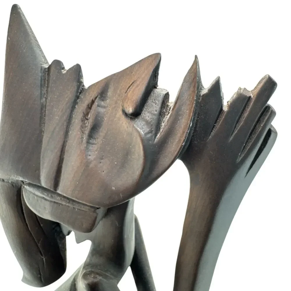 Balinese Hand Carved Wood Praying Offering Figure